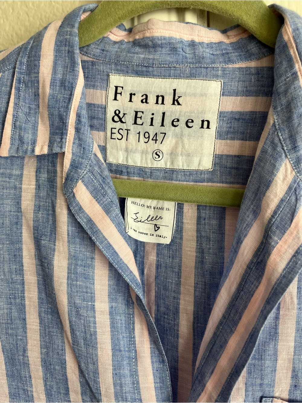 Frank & Eileen Eileen Button-Down Shirt Stripes Pink Blue size small - Picture 4 of 11
